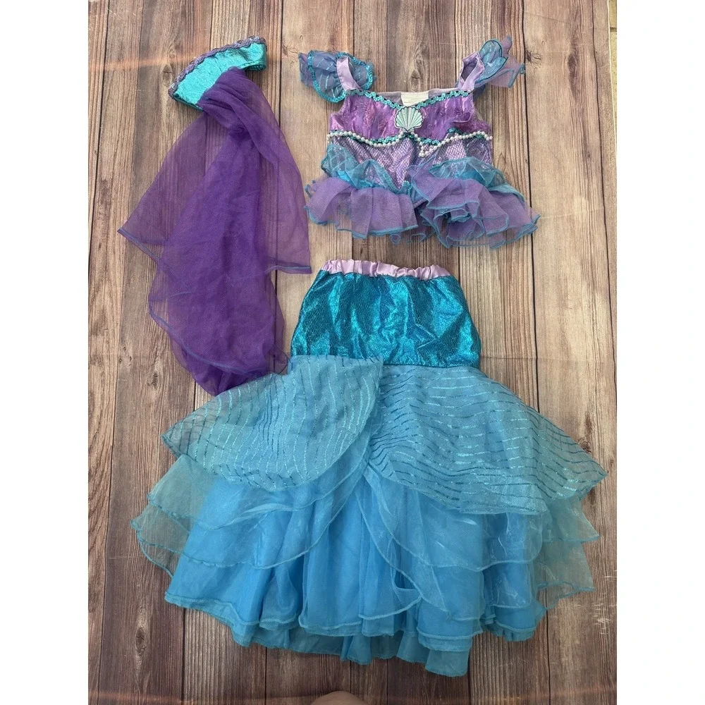 Teetot Co Mermaid Halloween Costume Glitter Sequin Sparkle Girl 3-4 Youth Child
